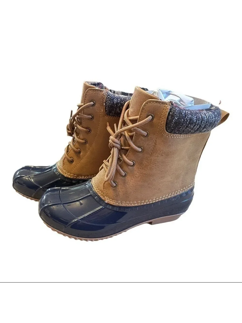 𝅺justfab Evi Cold Weather Boot tan and black